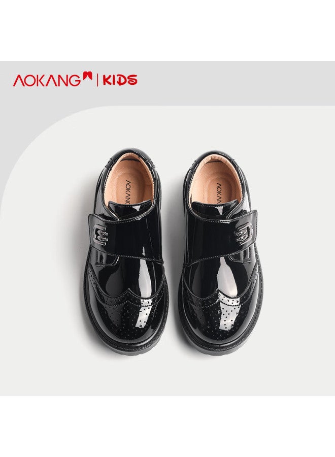 Aokang Boys' Leather Shoes Spring/autumn New Style Boys' Student Performance Shoes Children's British Style Big Kids Black Single Shoes - Image 3