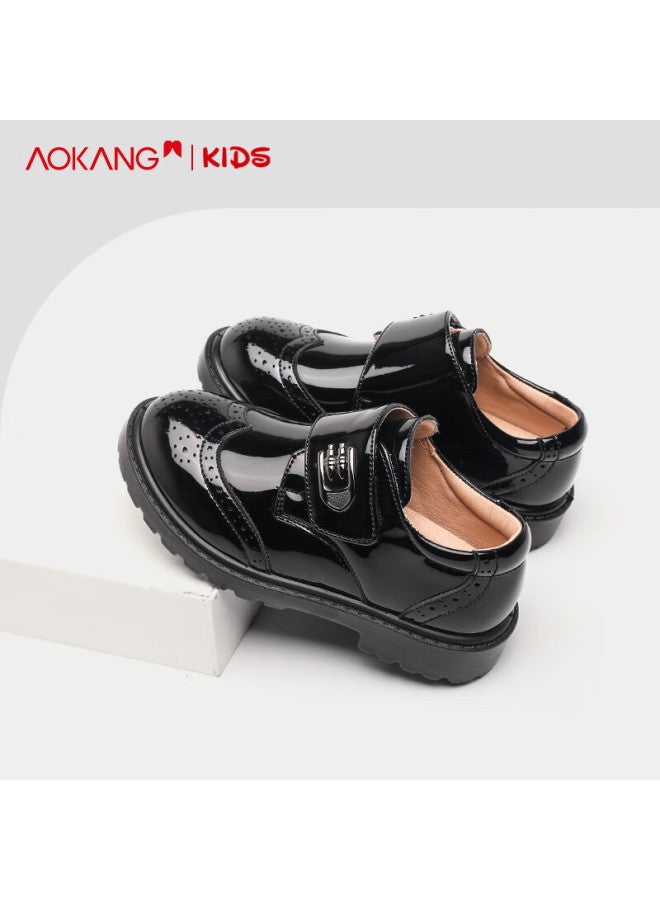 Aokang Boys' Leather Shoes Spring/autumn New Style Boys' Student Performance Shoes Children's British Style Big Kids Black Single Shoes - Image 4