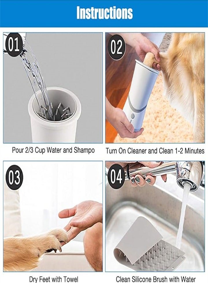 Generic New Automatic Dog Paw Cat Paw Cleaner with Soft Silicone, USB Charging, 360° All-round Dog Paw Cleaner for Massaging and Combing Dirty Paws  - Image 3