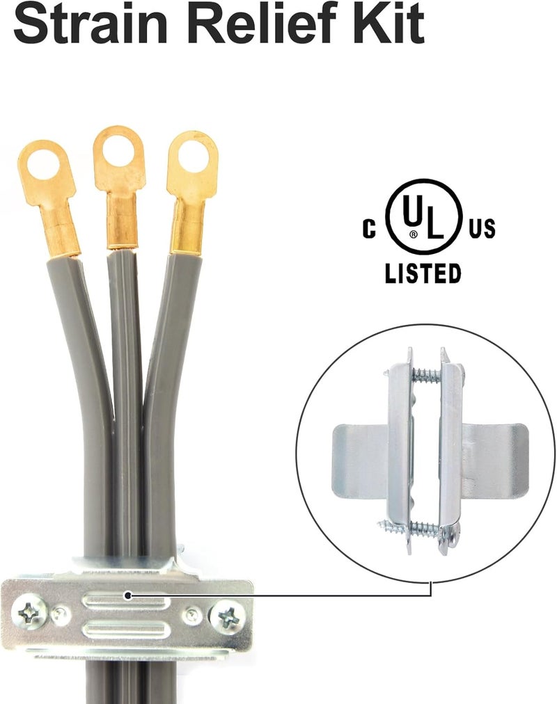 TOPDC 3 Prong Dryer Cord, 30 AMP Appliance Power Cord 10 Feet, 3 Wires with O Ring Terminal Connectors, 100% Pure Copper Wire - Image 3