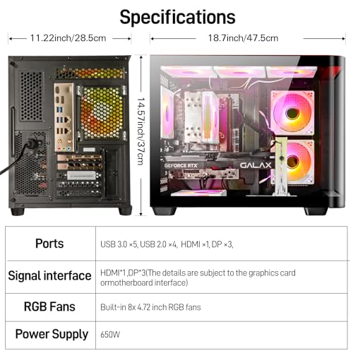 LXZ Gaming Desktop Core i7-14700F, RTX 5060 8G, 16G DDR5 RAM, 1TB NVME 3.0 SSD, Prebuilt Gaming PC, VR Ready Tower Computer for Home and Office - Image 4