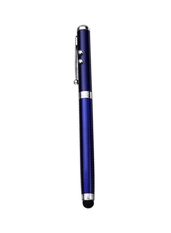 4 In 1 Multifunction PenCapacitive Stylus Pen Plus Ball Pen Plus Red Laser Pointer Plus White Led Flashlight Blue