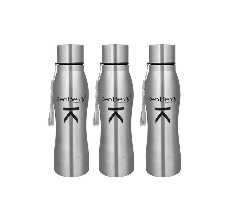 KenBerry Stainless Steel Water Bottle Alpha Plus 750 ML Pack of 3 - Image 1