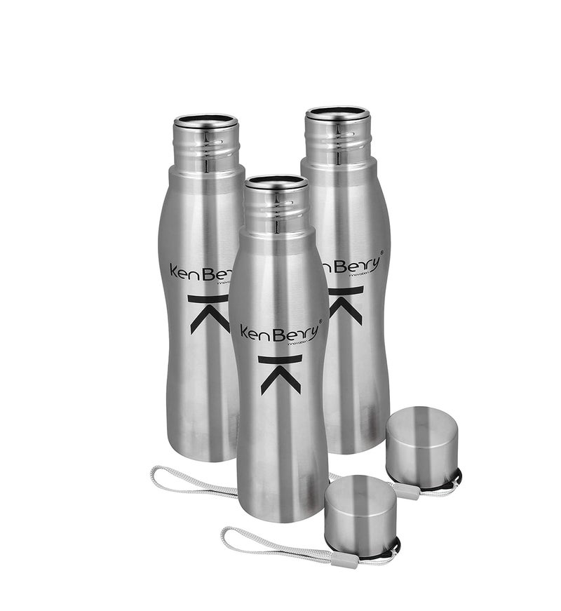 KenBerry Stainless Steel Water Bottle Alpha Plus 750 ML Pack of 3 - Image 2
