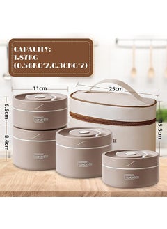 Garlo Stainless Steel Bento Box Adult Lunch Box, Portable Insulated Food Lunch Container Set with Thermal Lunch Box, 4 Separate Stackable Lunch Container for Adult Kids Men Women.  - Image 2