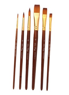 Aroma High-Quality Paint Brushes for Professional & DIY Projects - set of 6 -Premium Brushes for Acrylic, Oil & Wall Painting 