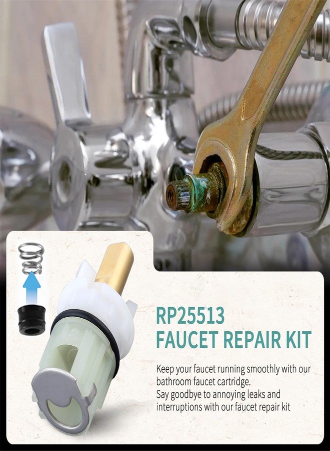 gcbcrit RP25513 Faucet Cartridge for Delta Two Handle Faucet Repair Kit, Faucet Leak Repair Kit with Cartridge RP4993 Seats Springs (2 Pack) - Image 4