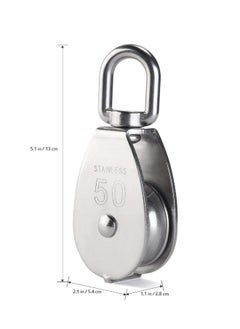 ماركة غير محددة 4 عبوات م pulley مفردة M50 - كتلة دوارة ثقيلة 304 من الفولاذ المقاوم للصدأ بسعة تحميل 880 رطلاً لمجموعة متنوعة من التطبيقات  - Image 3