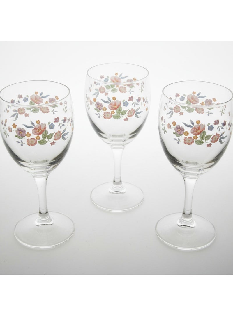 Set of 6 wine glasses with flowers print - Image 1