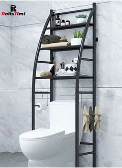RollsTimi  3 Tier Bathroom Laundry Over Washing Machine Shelf Adjustable Organizer Storage Rack Black  - Image 1
