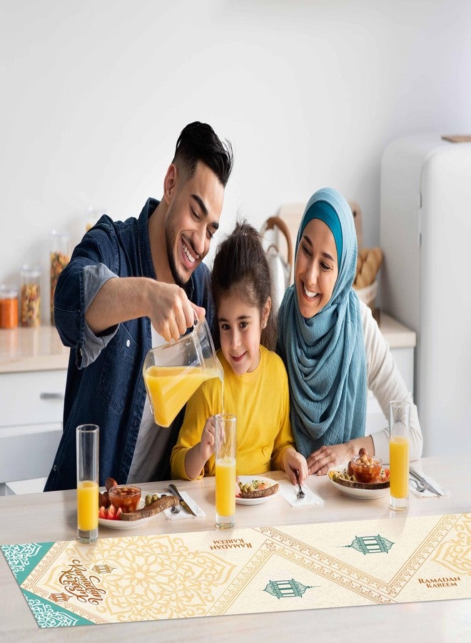 OLEEK مفرش طاولة رمضان من OLEEK مقاس 70 × 13 بوصة - ديكورات رمضان للمنزل 2026 - مفرش طاولة رمضان مبارك - مفرش رمضان - ديكور رمضان - ديكور طاولة رمضان - هدايا رمضان زينة رمضان كريم ديكور - Image 4
