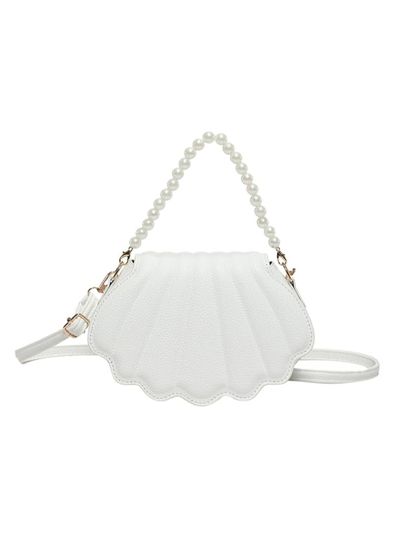 Oasisgalore Women Pearl Shell Crossbody Bag PU Leather Shell Shoulder Bag  - Image 1