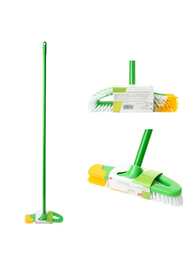 Scotch-Brite Carpet Brush with Stick, Green/Yellow, 1 Pack - Image 1