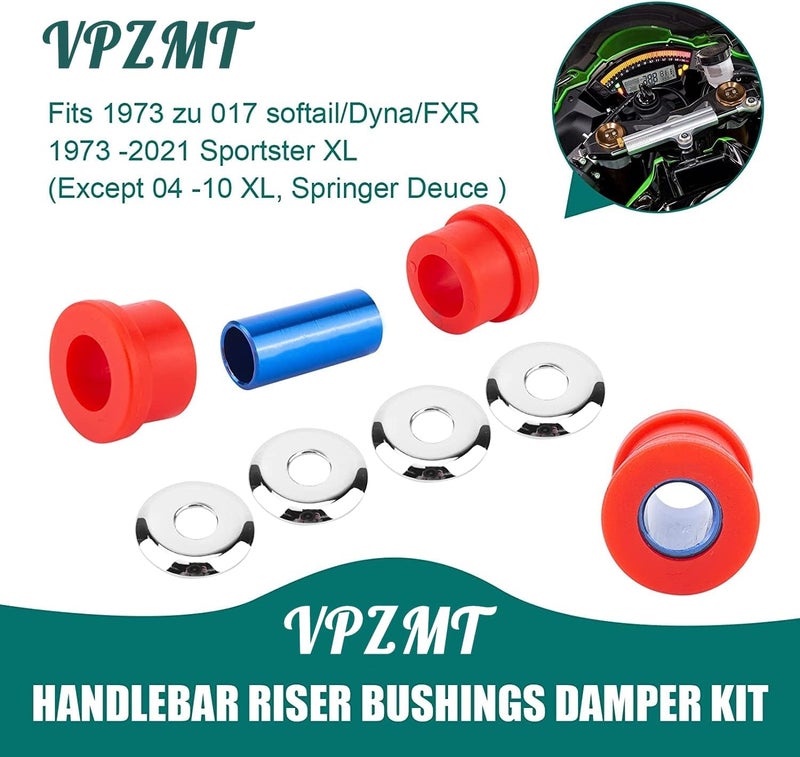 LangPu Harley Polyurethane Handlebar Riser Bushings Compatible with Harley Davidson Big Twin 1973-2018, Harley Sportster 1973-2003 - Image 2