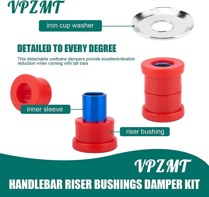 LangPu Harley Polyurethane Handlebar Riser Bushings Compatible with Harley Davidson Big Twin 1973-2018, Harley Sportster 1973-2003 - Image 5
