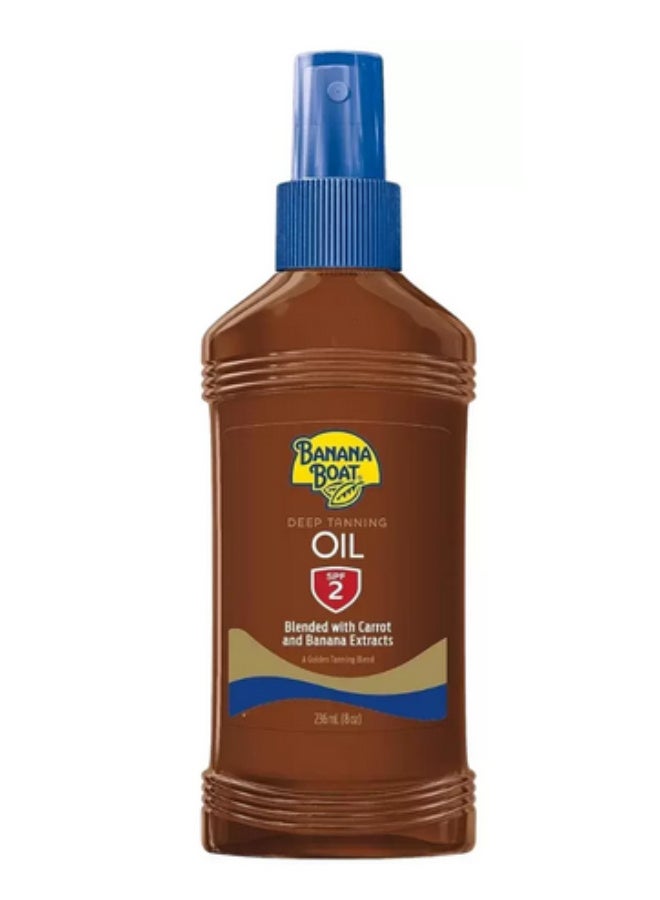 BANANA BOAT زيت تان عميق من بانانا بوت، SPF 2، م blended مع مستخلصات الجزر والموز - 236 مل - Image 2