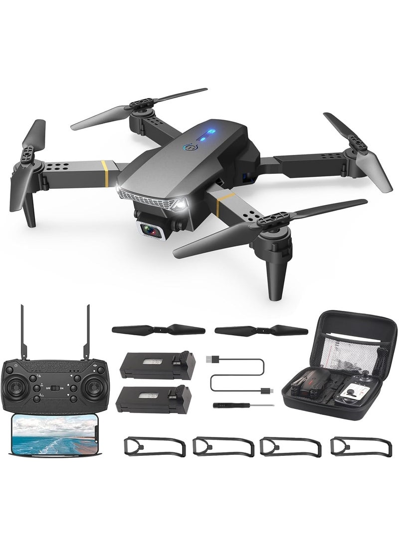 Generic - E88 4K HD Foldable Drone with 2 Batteries, Four-Sided Obstacle Avoidance, and Four-Axis Remote Control - Image 1