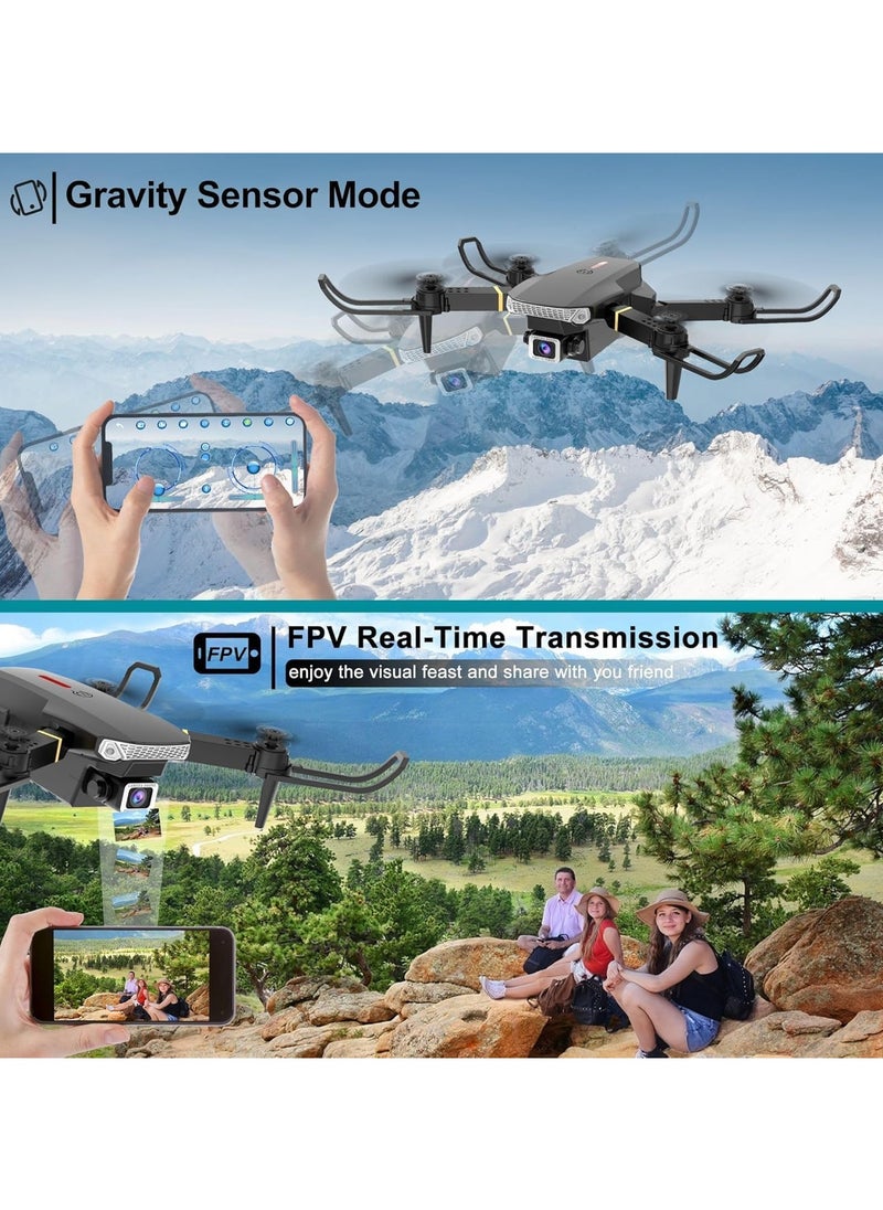 Generic - E88 4K HD Foldable Drone with 2 Batteries, Four-Sided Obstacle Avoidance, and Four-Axis Remote Control - Image 1