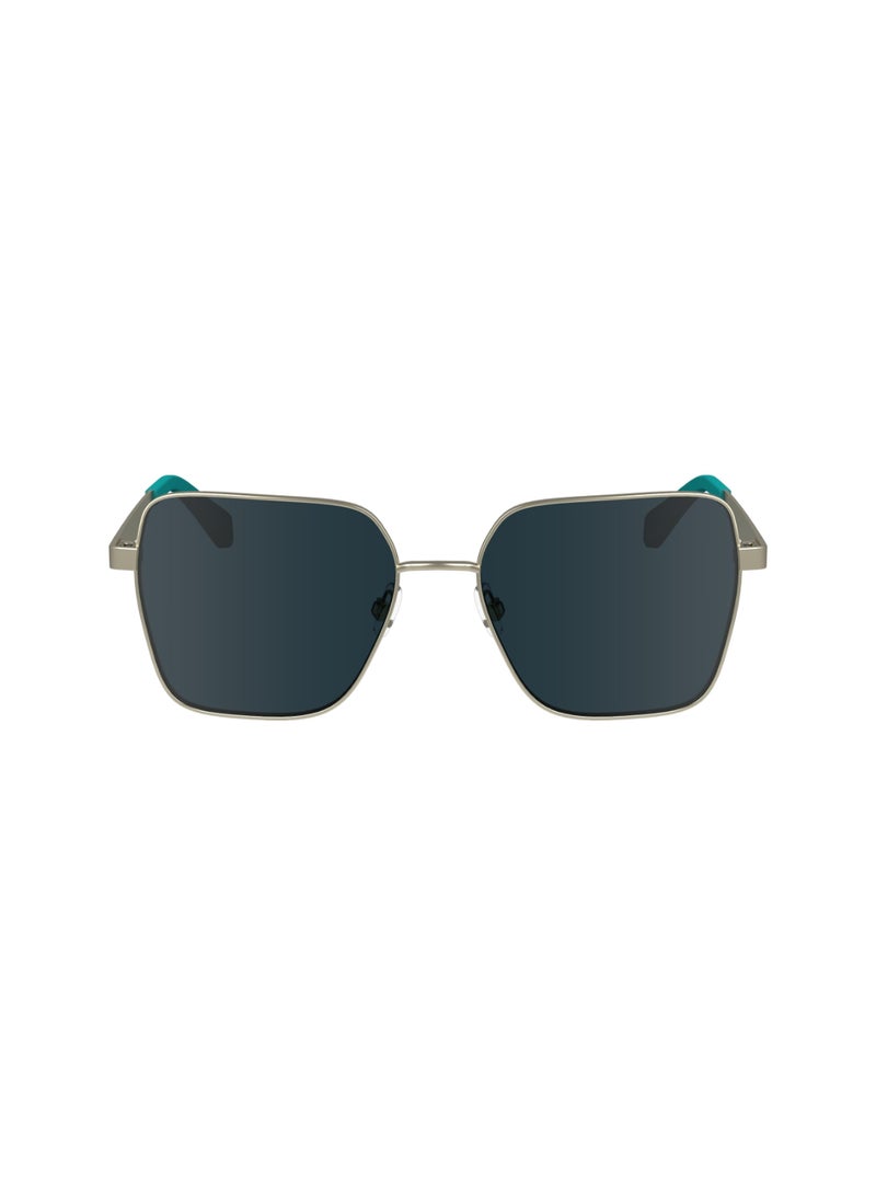 Calvin Klein Jeans نظارات شمسية معدنية مربعة كاملة الإطار من كالفن كلاين جينز CKJ24201S 5616 (717) ذهبية - Image 1