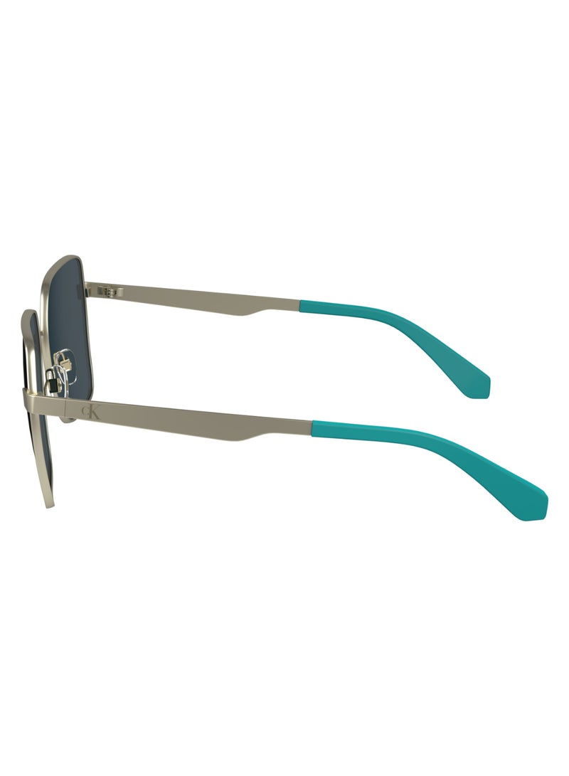 Calvin Klein Jeans نظارات شمسية معدنية مربعة كاملة الإطار من كالفن كلاين جينز CKJ24201S 5616 (717) ذهبية - Image 4