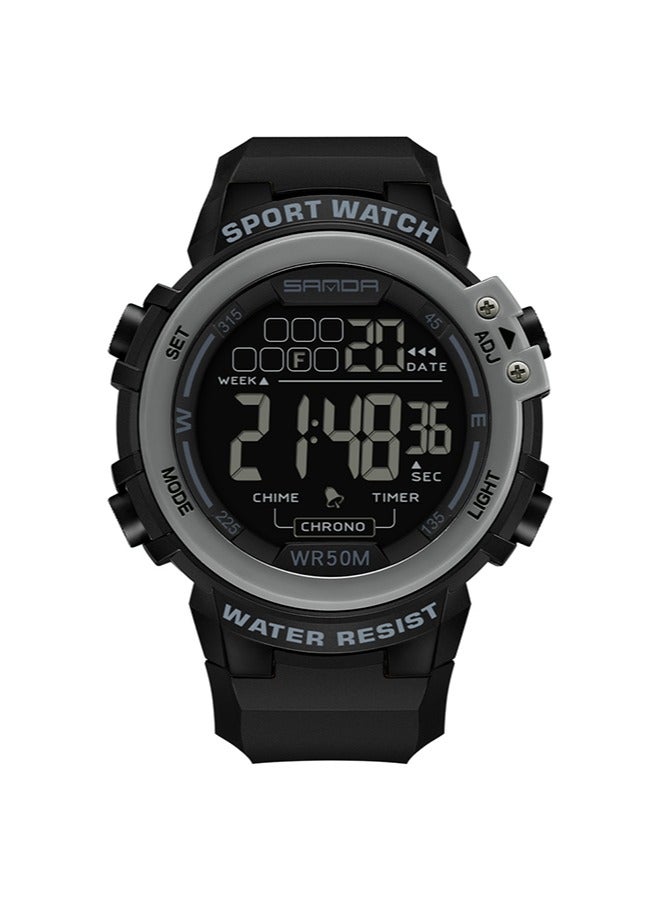 Sanda Unisex Outdoor Glow-In-The-Dark Waterproof Watch With Alarm Clock 2140 Biack - Image 1