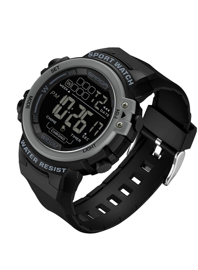 Sanda Unisex Outdoor Glow-In-The-Dark Waterproof Watch With Alarm Clock 2140 Biack - Image 2