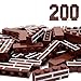 TZBTSTEAM 200PCS Classic Wall Building Bricks 1x4 Brown Color Compatible with Lego Part ABS material Creative Building Sets for Home School DIY STEM Projects Construction Toy for Kid Age 6 7 8 9 10 11 12 - Image 2