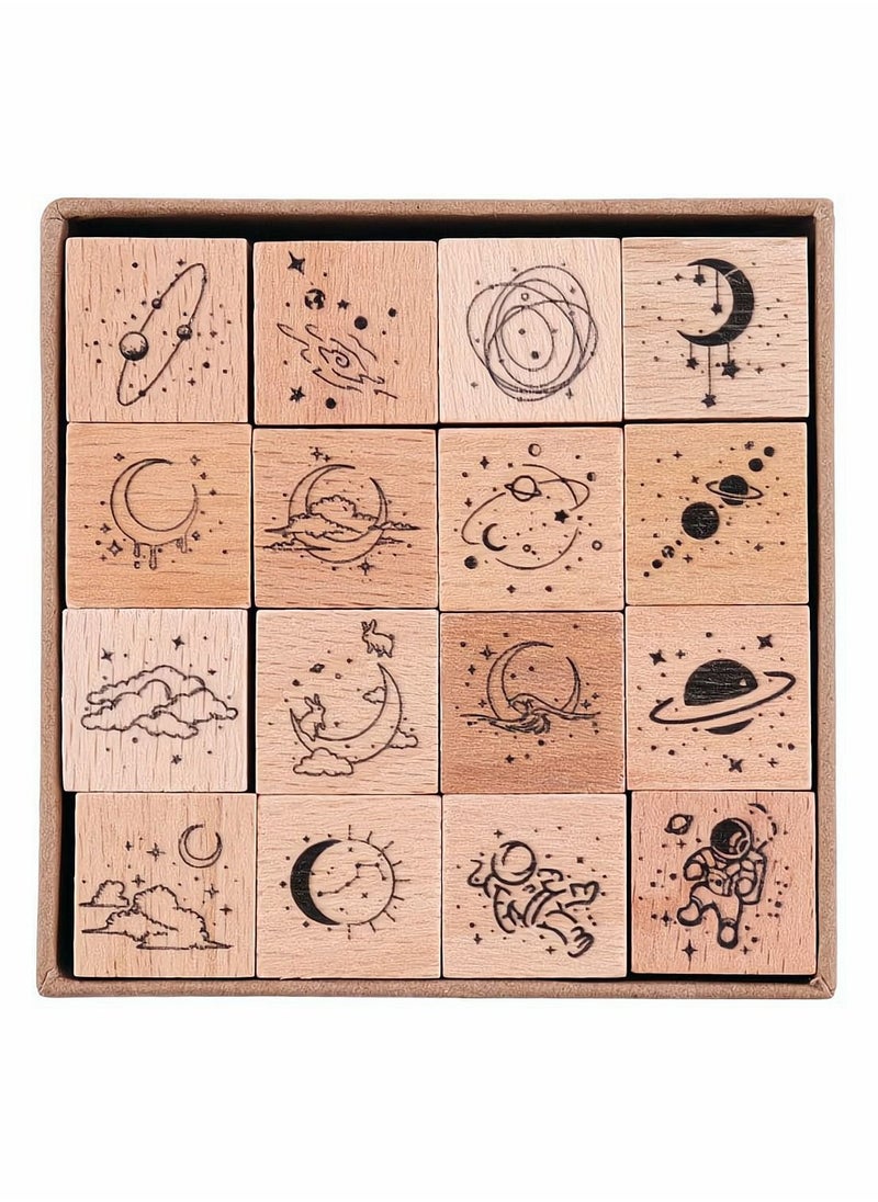 Wooden Rubber Stamps for Arts Crafts Bullet Journals Card Making Scrapbooking Diary Letter - Image 1