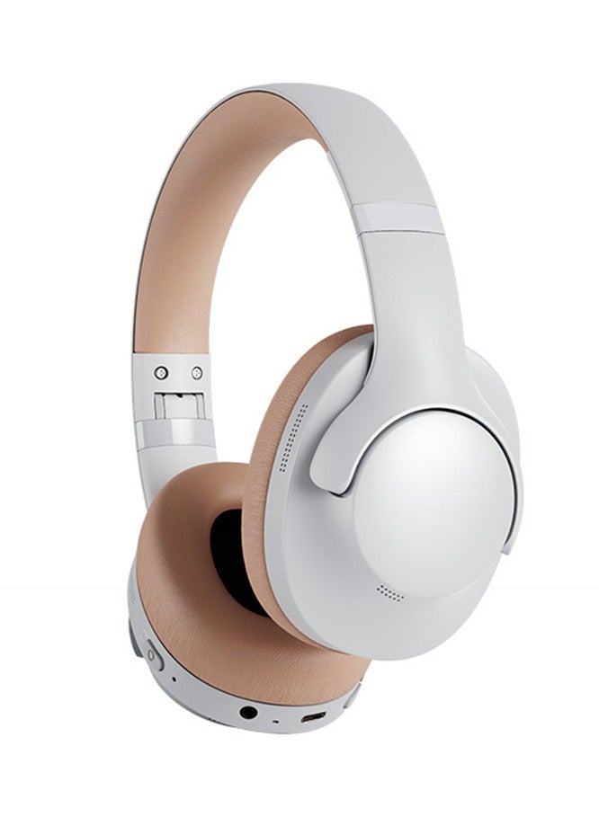 فلاشهوك سماعات رأس لاسلكية ANC فوق الأذن مع بلوتوث 5.4 وعمر بطارية يصل إلى 50 ساعة - فضي/بني - Image 1