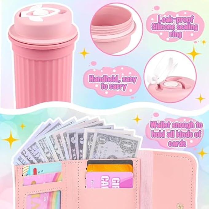 AM ANNA Play Purse for Little Girls, 32PCS Toddler Purse with Pretend Makeup for Kids, Princess Toys Includes Handbag, Phone, Wristwatch, Silk Scarf Kids Toy Purse Birthday Gift for Girls 3 + - Image 5