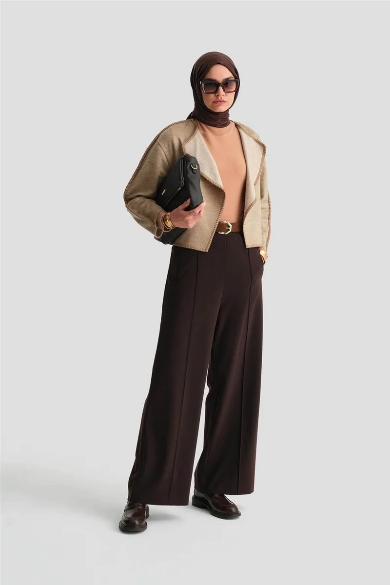 ARMINE Elastic Waist Palazzo Trousers 24K2703 Brown