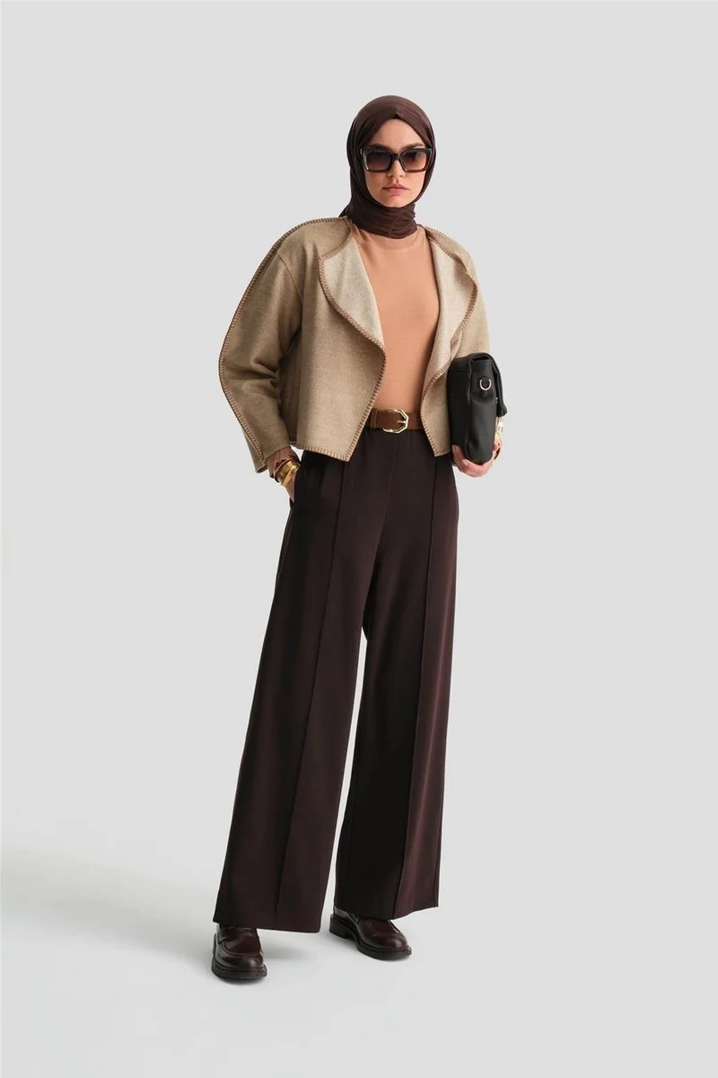 ARMINE Elastic Waist Palazzo Trousers 24K2703 Brown