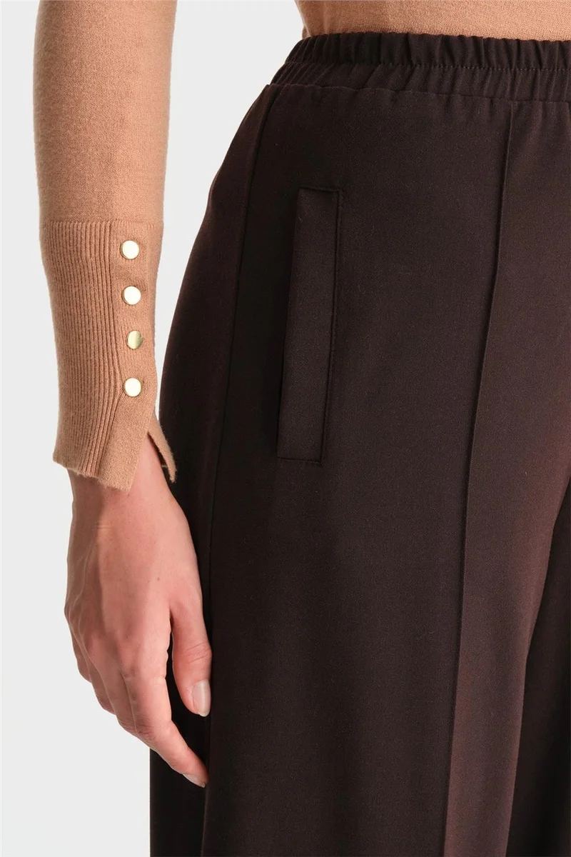 ARMINE Elastic Waist Palazzo Trousers 24K2703 Brown