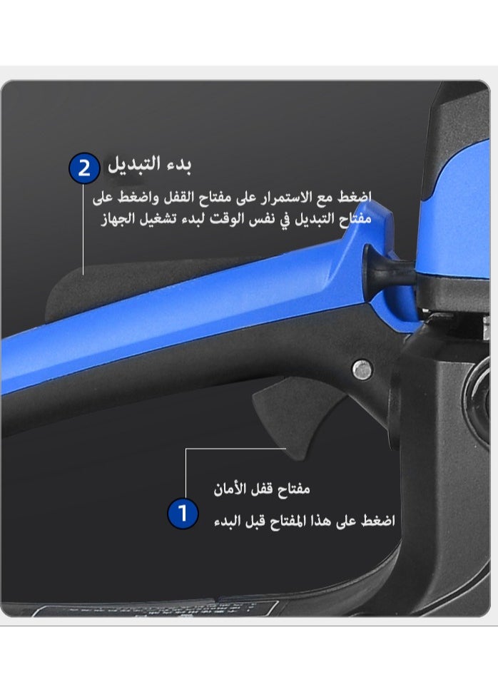 GearZone - 20 Inch Handheld High Power Gasoline/Petrol Chainsaw Including 2 Chains and Other Accessories For Cutting Trees, Wood, & Logs-Blue Color - Image 1