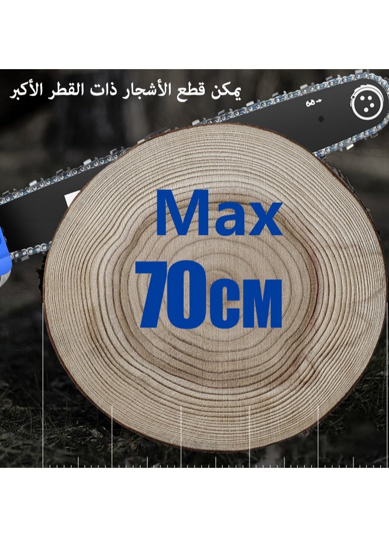 GearZone - 20 Inch Handheld High Power Gasoline/Petrol Chainsaw Including 2 Chains and Other Accessories For Cutting Trees, Wood, & Logs-Blue Color - Image 1