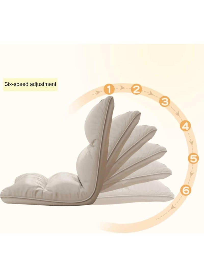 شو وو سرير أريكة كسول قابل للطي، كرسي استرخاء أرضي قابل للتعديل في 6 أوضاع، مع مسند ذراع مبطن وكرسي استرخاء للألعاب للقراءة وغرفة المعيشة وغرفة النوم والداخل - Image 4