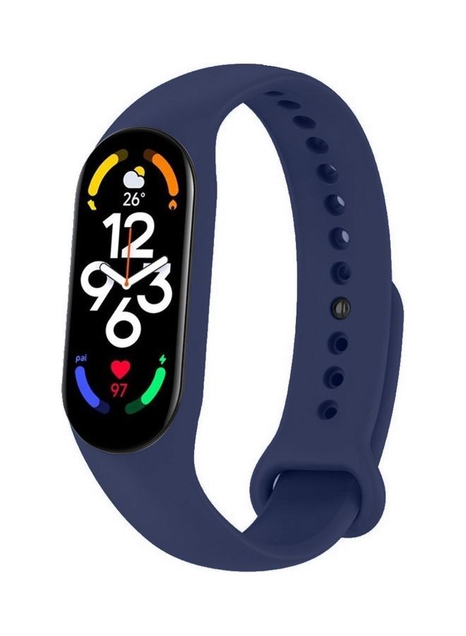 NIBEMINENT Xiaomi Mi Band 7 Replacement Strap Soft Silicone Watch Sport Wristband Bracelet Compatible with Smart Fitness Tracker 2022 Release Drak Blue  - Image 1