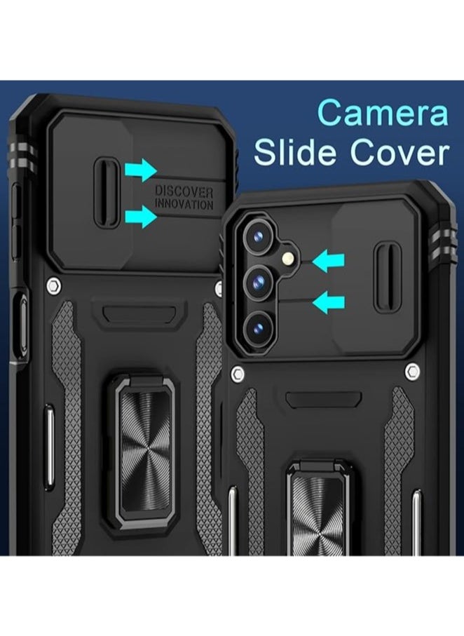 TEAM LUXURY - Samsung Galaxy S24Plus Case, Slide Camera Cover, Built in Rotate Ring Kickstand, Heavy Duty Shockproof Protective Case - Image 1