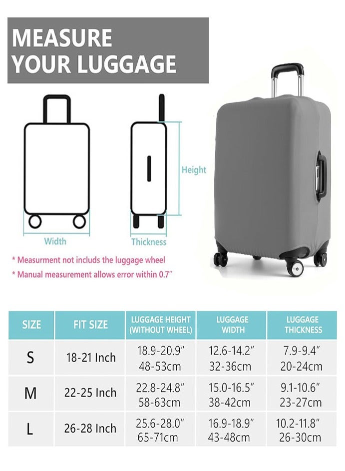 Travel Luggage Cover Protector, Elastic Suitcase Cover Dustproof Luggage Cover Anti-Scratch Baggage Cover Travel Accessories, Grey（22-25 Inch） - Image 2
