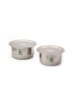 KCL Coconut Tope & Lid Stainless Steel Cookware Set of 2-1000 ML & 1500 ML  - Image 1