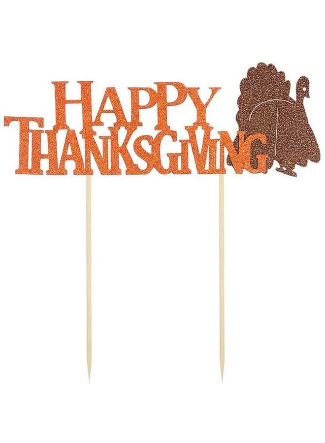 BinaryABC Happy Thanksgiving Cake Topper Cake Picks,Thanksgiving Cake Decorations Party Supplies, Fall Themed Party Decoration,5Pcs - Image 3