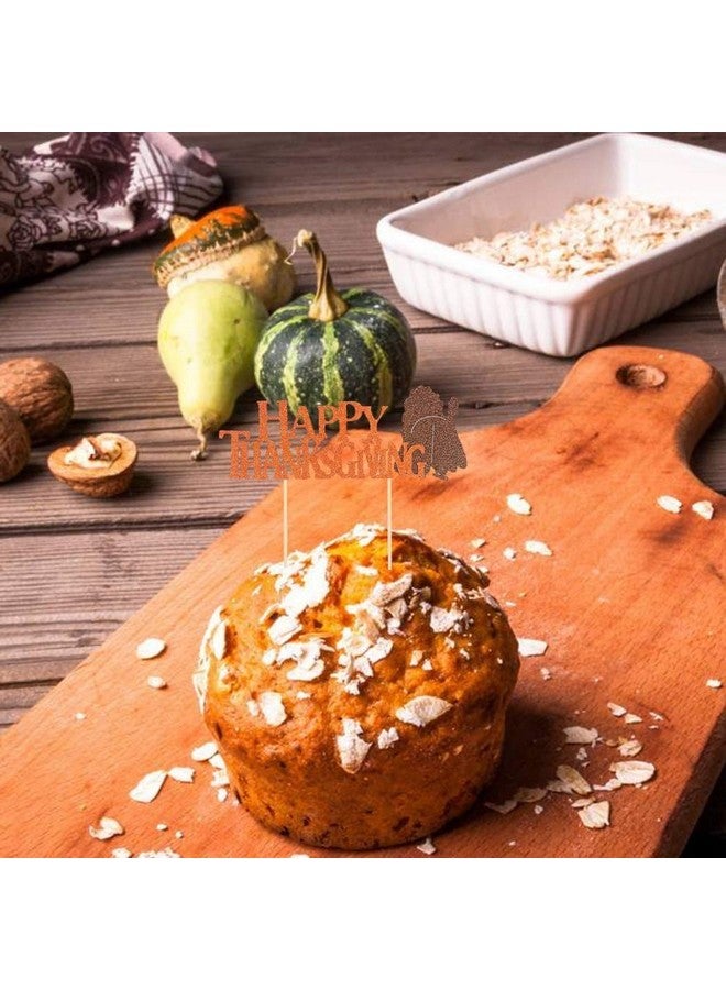 BinaryABC Happy Thanksgiving Cake Topper Cake Picks,Thanksgiving Cake Decorations Party Supplies, Fall Themed Party Decoration,5Pcs - Image 5