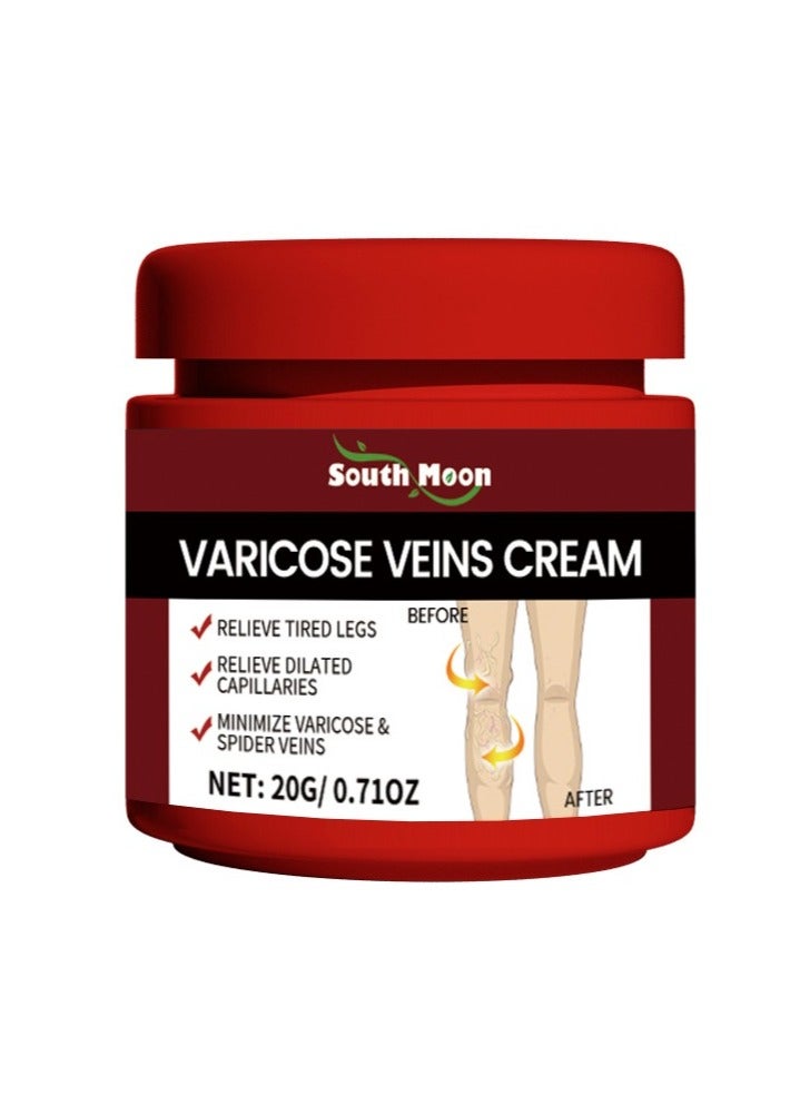 SOUTH MOON Varicose Veins Cream, Varicose Veins Cream Against Varicose Veins and Spider Veins, Algae Ointment Varicose Veins Cream for Legs, Varicose Veins Treatment for Legs, Remove Varicose Veins 20g - Image 1