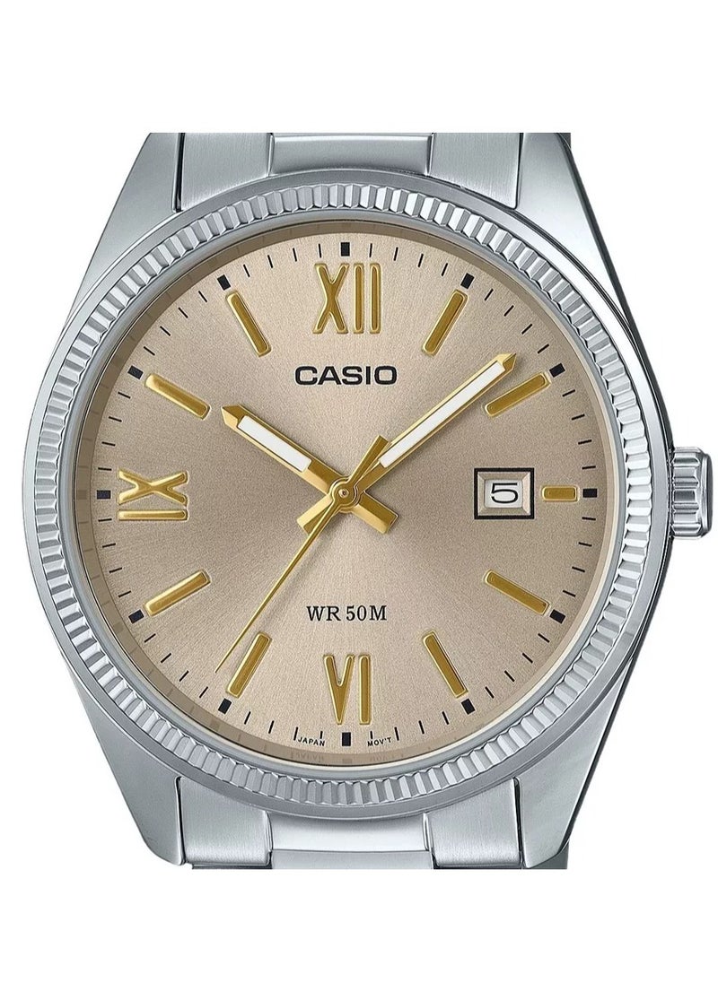 Casio Standard Analog Beige Dial Dress Quartz Men's Watch MTP-1302DD-9AV