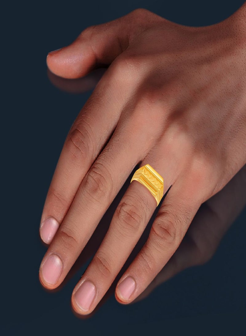 Malabar Gold and Diamonds 22 Karat 916 Purity Yellow Gold Ring for Men DZRN1425Y22 - Image 4