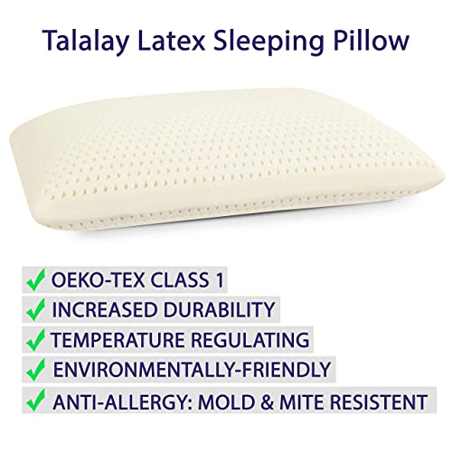 RejuveNite® American Talalay Latex Pillows - Medium Support, King High Profile, Dual Set - 100% Cotton Sateen Covers – Made in USA - Image 5