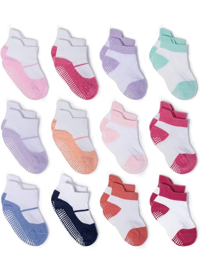 ZAPLES Zaples Baby Non Slip Grip Ankle Socks with Non Skid Soles for Infants Toddlers Kids Boys Girls - Image 1