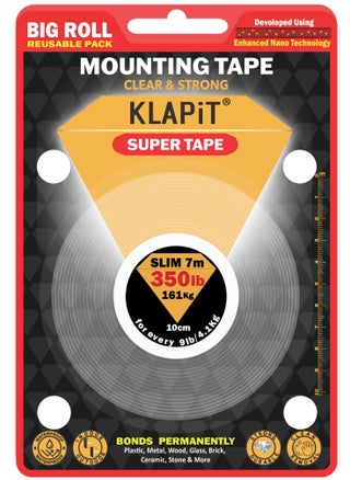 KLAPiT Super Tape Double Sided Mounting Tape Heavy Duty with Enhanced Nano Technology | For Indoor And Outdoor Use | Hang Pictures, Fix Carpets - pzsku/Z09A46B05455280408C87Z/45/_/1682591823/fc1828ba-a98a-4223-93f8-c5a03bf91948