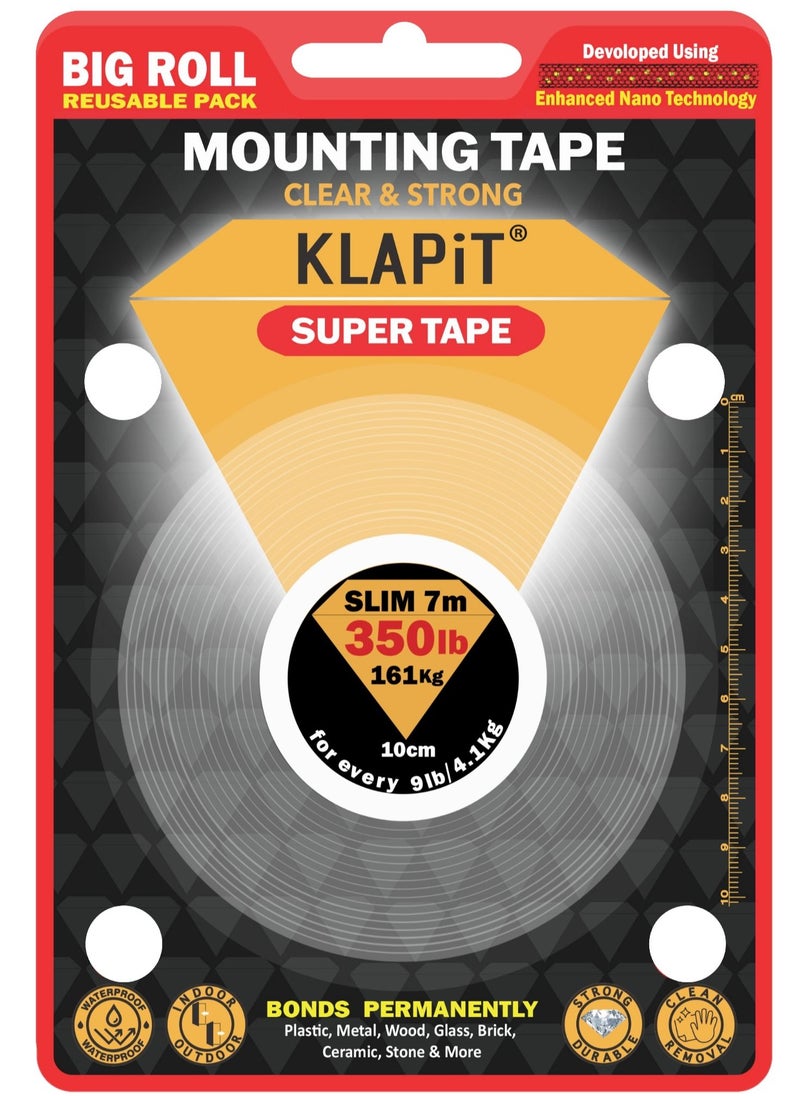 KLAPiT - KLAPiT Super Tape Double Sided Mounting Tape Heavy Duty with Enhanced Nano Technology | For Indoor And Outdoor Use | Hang Pictures, Fix Carpets - Image 1