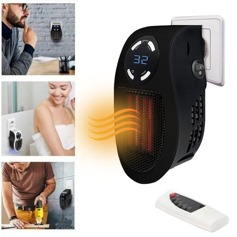 500W heaters for indoor use, portable heater, wall mounted heater with adjustable thermostat timer, small space heater, small portable space heater - Image 1